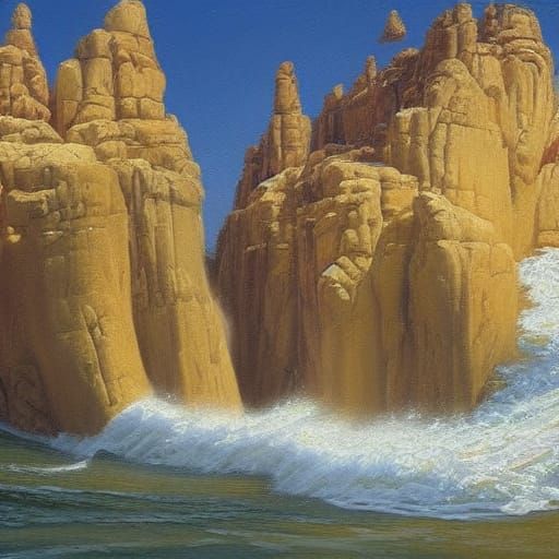 Vibrant Oil Painting in Gurney Style