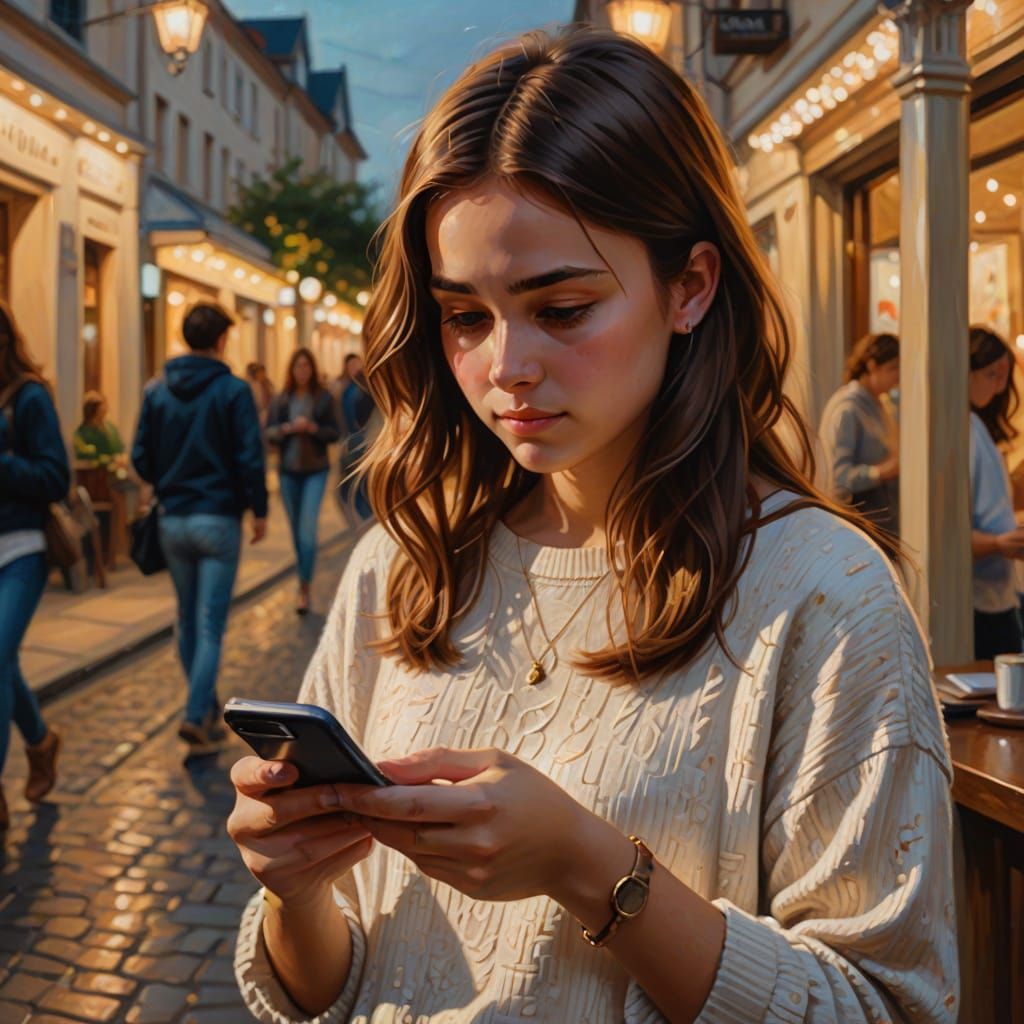 A Young Girl's Intimate Moment in a Warm Golden Light