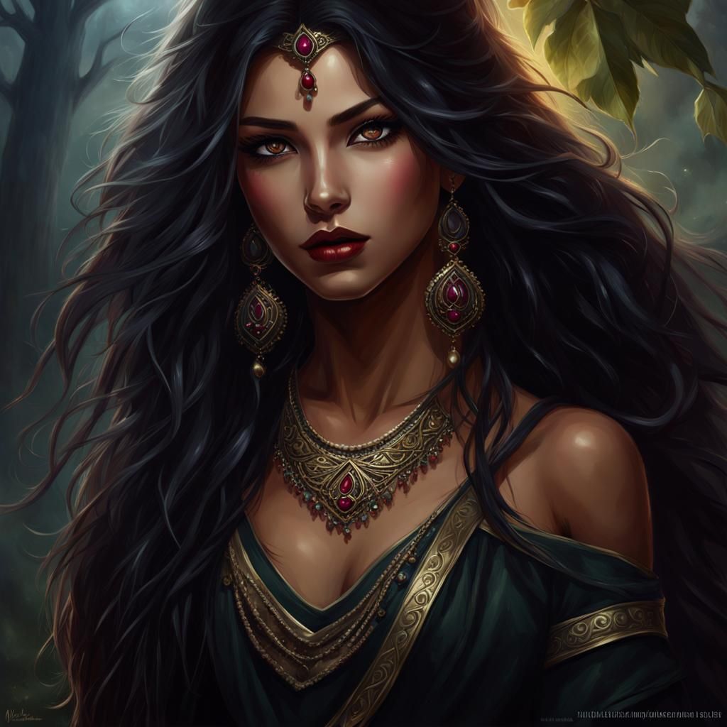 Vistani Dancer Character Profile in Digital Painting Style