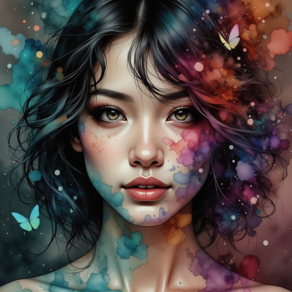 Exquisite Woman with Short Hair and Beautiful Smile