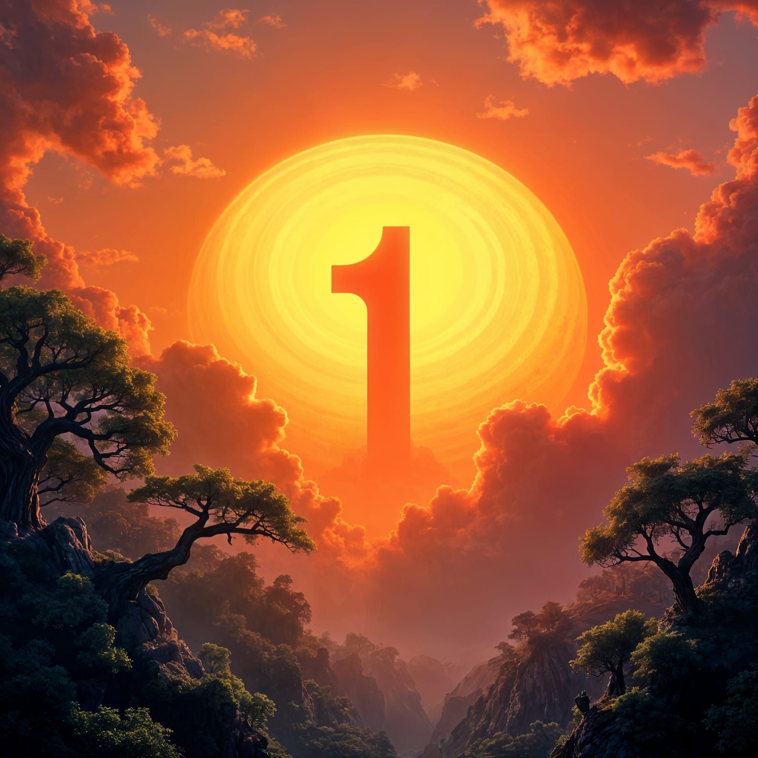 Motivated Sun Rising with Number One