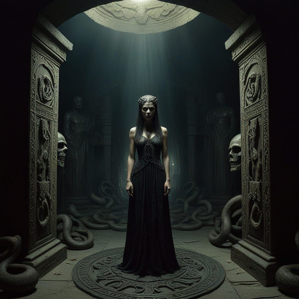 Medusa's Dark Cave Lair: A Terrifying Mythological Encounter