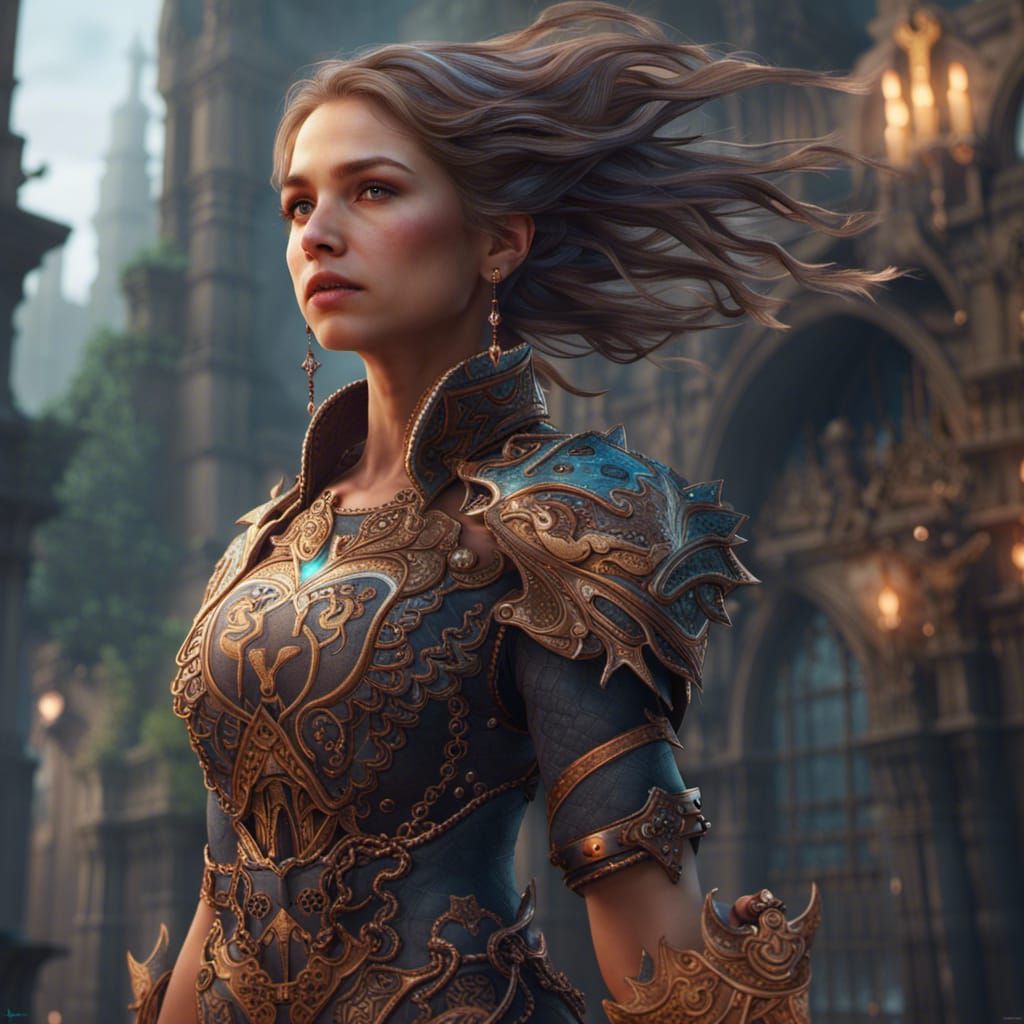 Detailed Matte Painting of a Girl in Fantasy Art Style