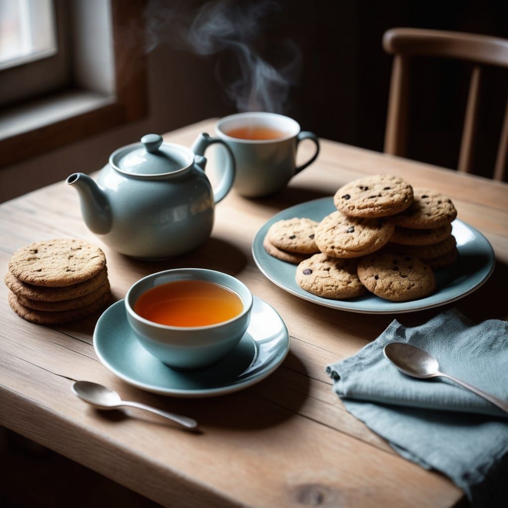 Cozy Breakfast Scene in Warm Light