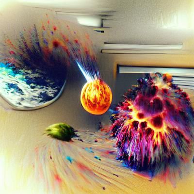 Exploding Planet Generated by AI