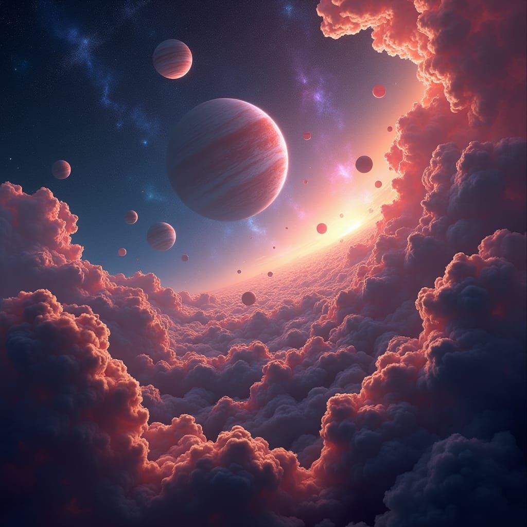 Cosmic Expanse of Planets and Galaxies in Unreal Engine