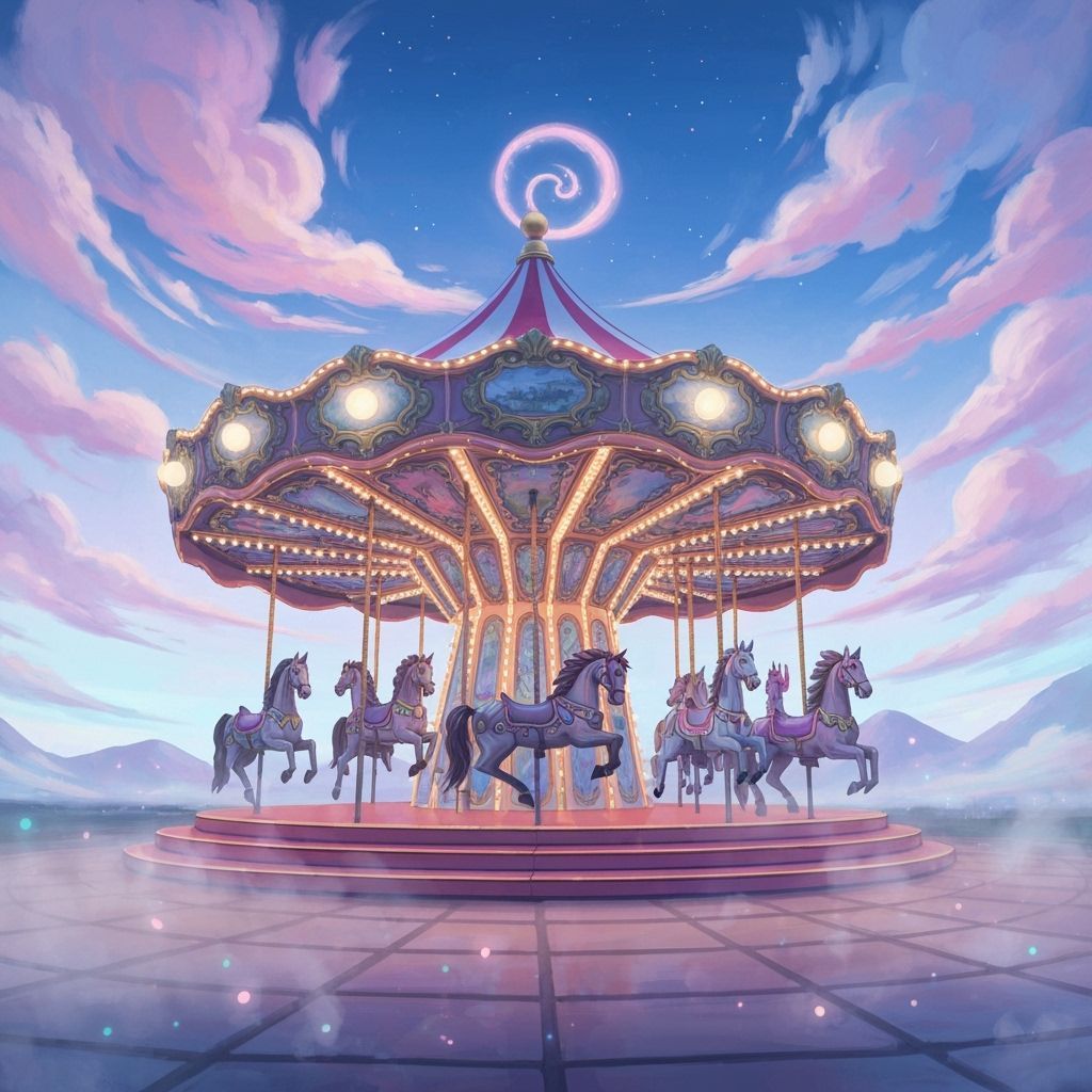 Magical Twilight Carousel with Fantastical Creatures