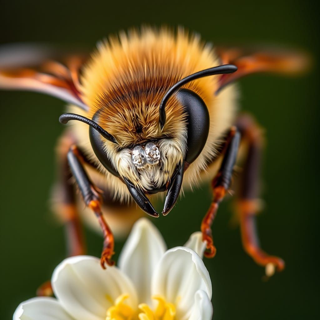 Vibrant Macro Photography of a Busy Bee