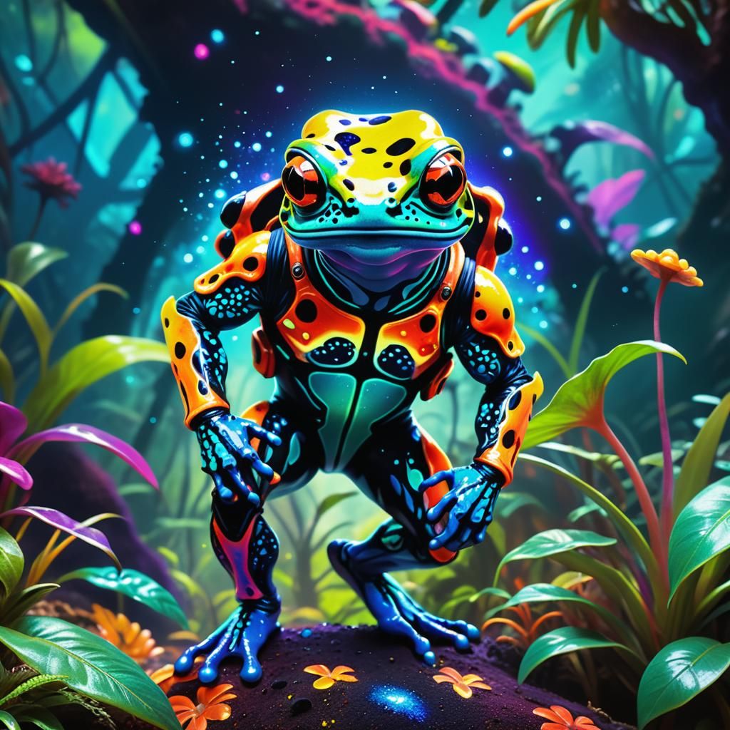 Alien Poison Dart Frog Meets Human, Surrealism
