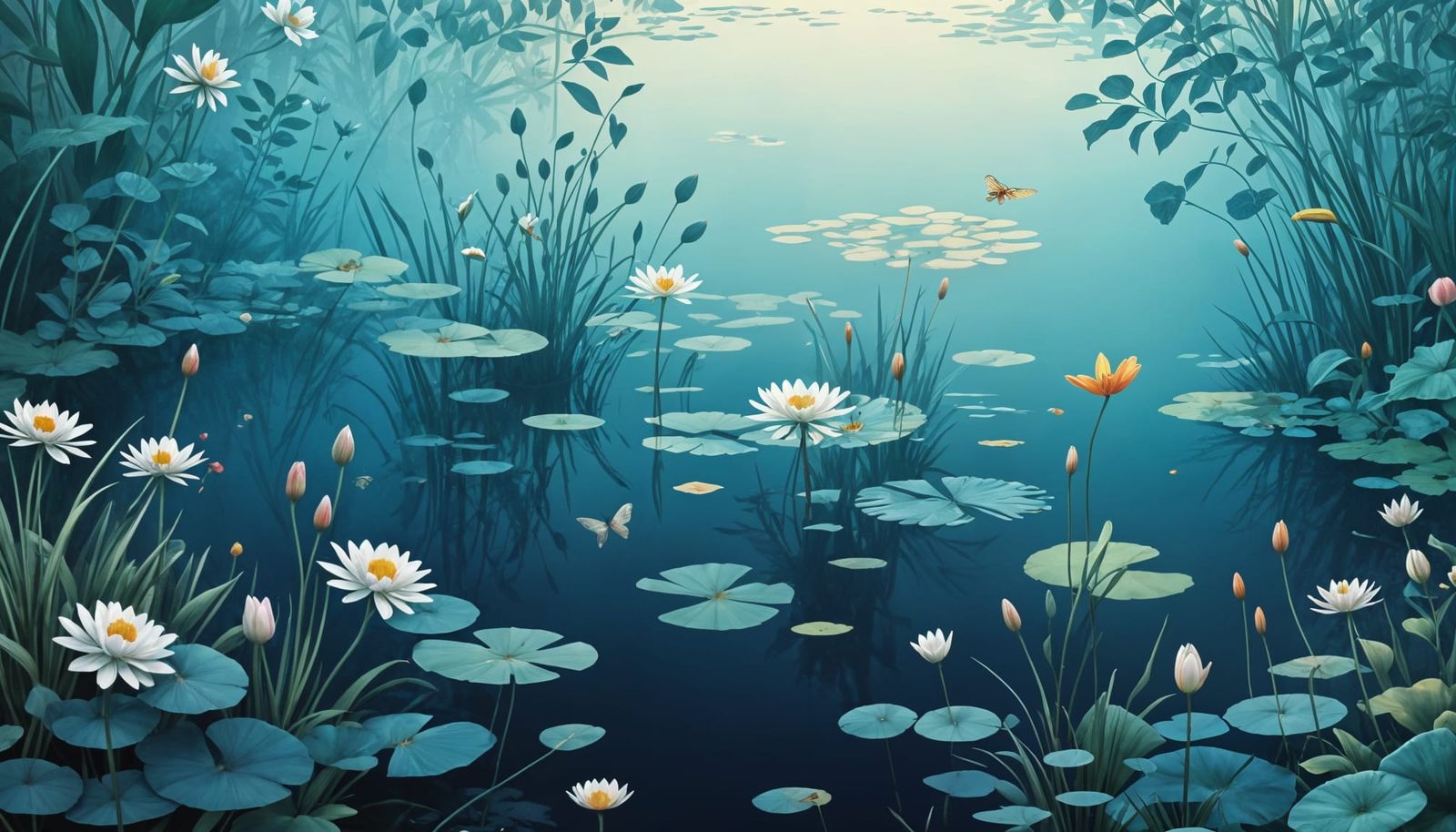 Botanical Drawing of a Beautiful Summer Garden