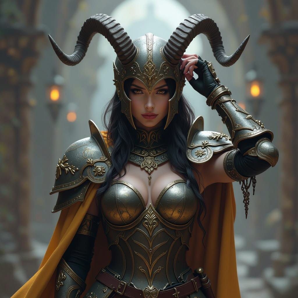 Ethereal Satyr Cleric in Resplendent Armor