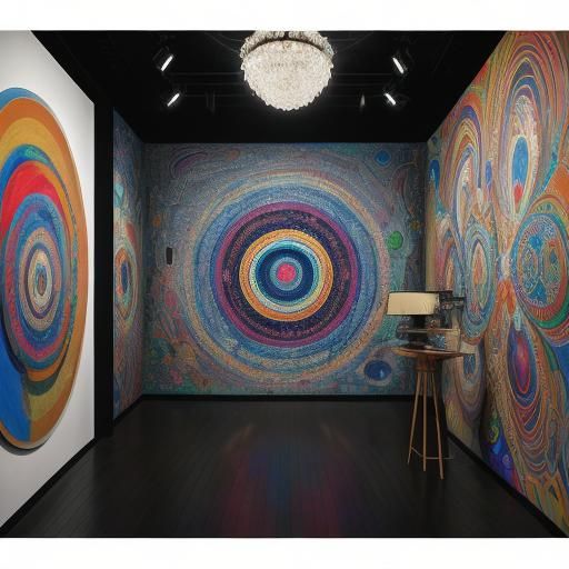 Siberian Princess with Kandinsky Artworks in Photo-Real Styl...