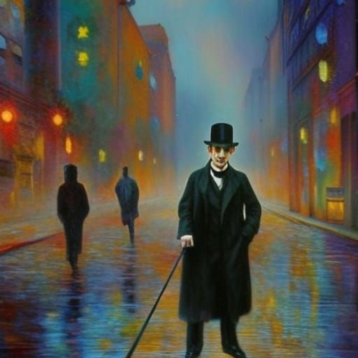 Charlie Chaplin at Salford Lads Club: Matte Painting