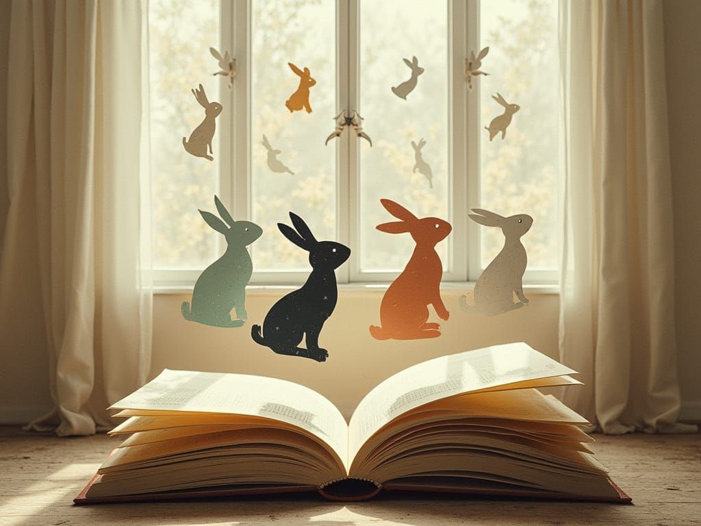 Paper Bunnies Leap from Fantasy Book