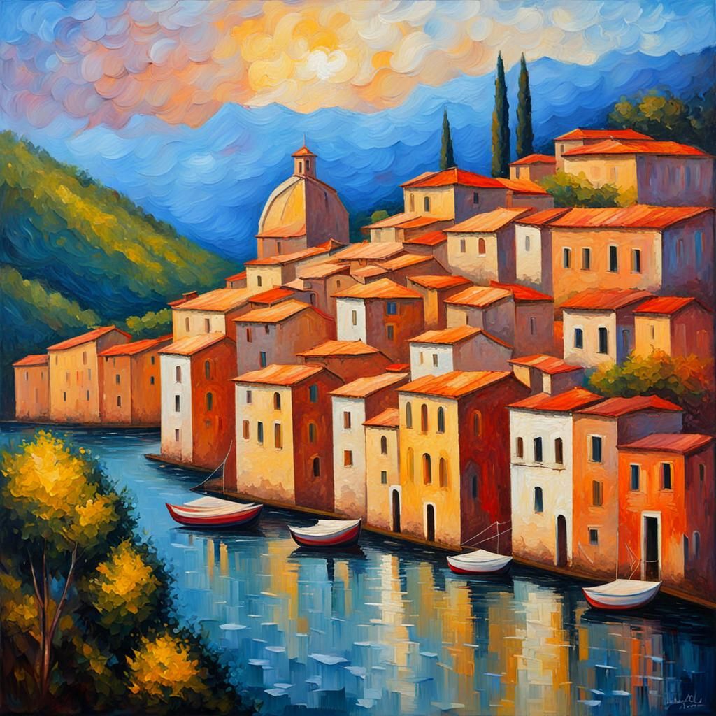 Italy in Expressionist Neo-Impressionism Style