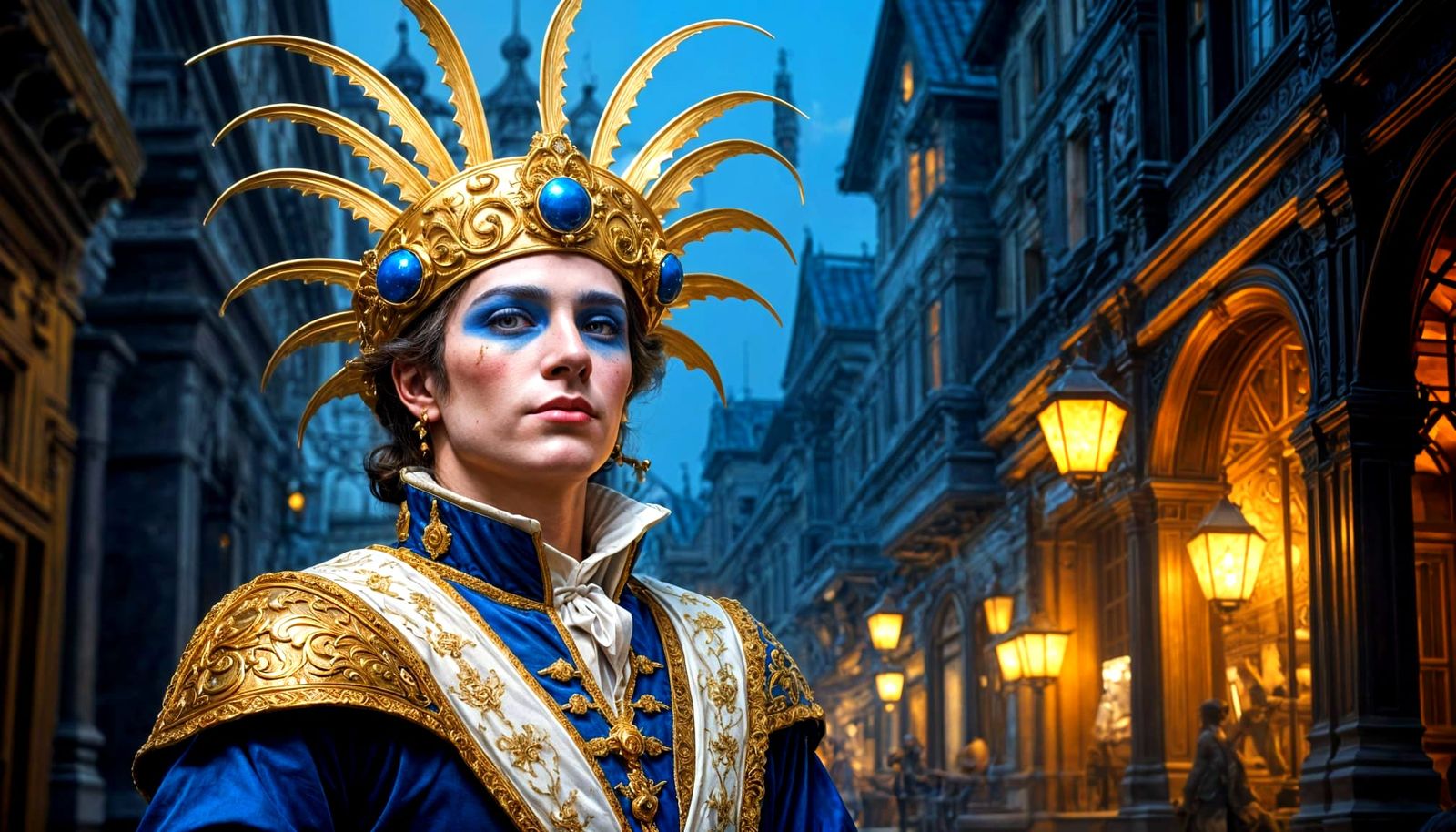 Majestic Fantasy Jester in Whimsical Wonderland