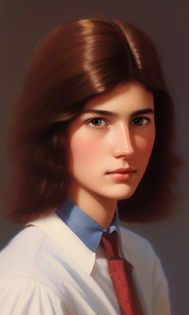 Nerdy Teenager in 1980s Yearbook Photo