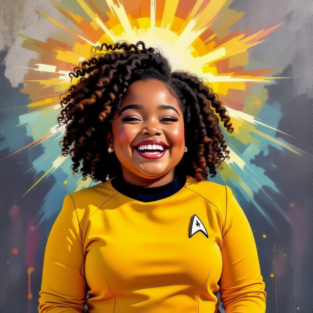 Black Girl Dressed as Lt. Uhura on Star Trek Day