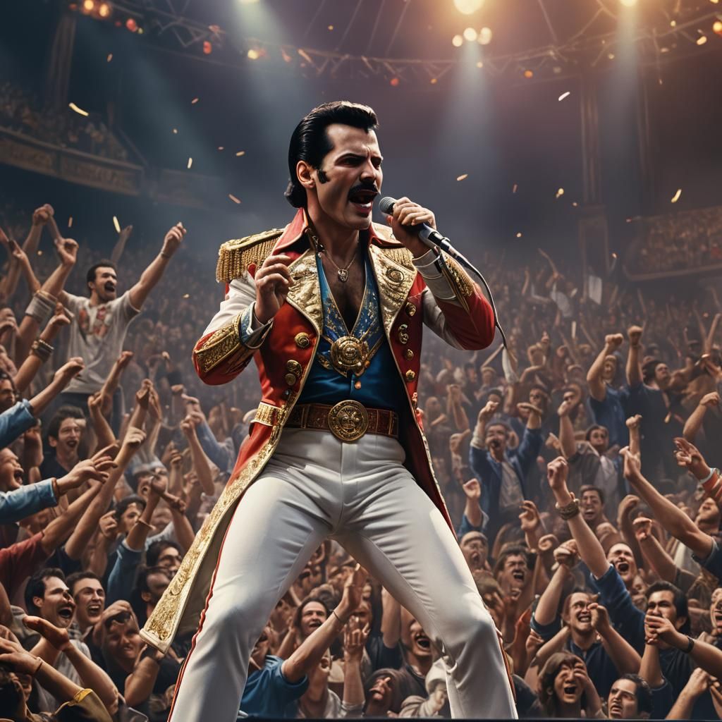Freddie Mercury Rock Show: Detailed Matte Painting