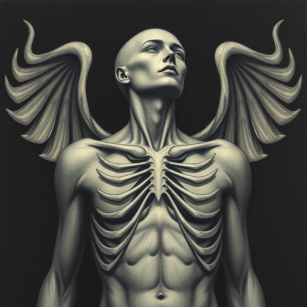 Surreal Anatomical Illustration: Internal Emptiness