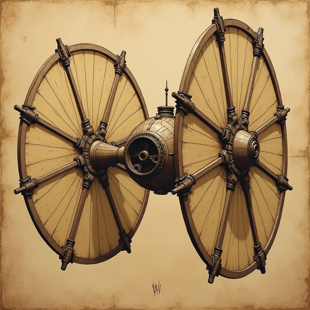 Tie-Fighter in Leonardo da Vinci Style