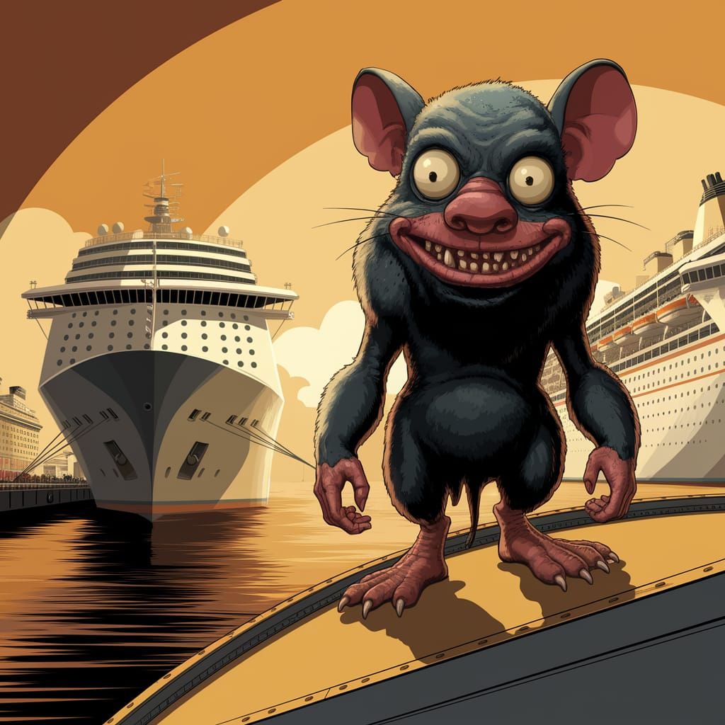 Grotesque Ratfink Monster Towers Over Cape Town Harbor in Ed...