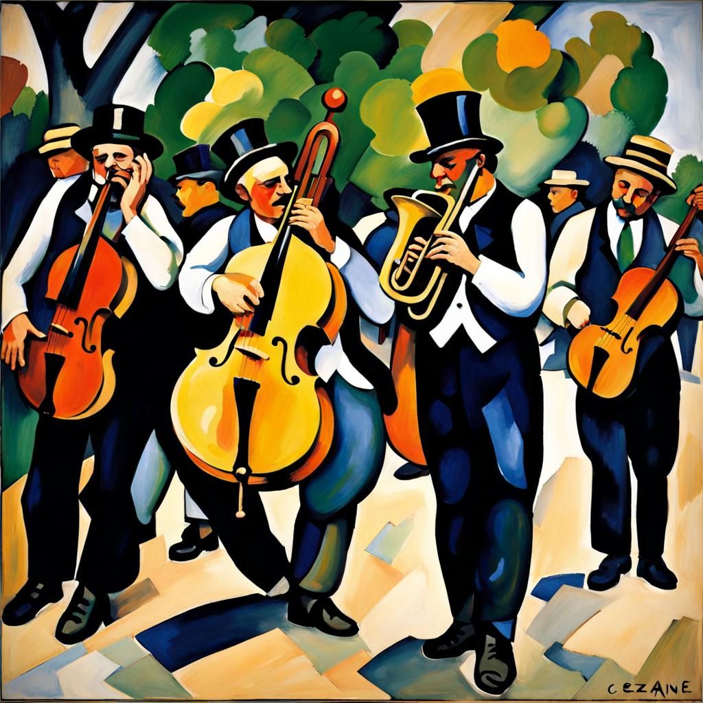 Dancers Rehearsing in Cézanne Style