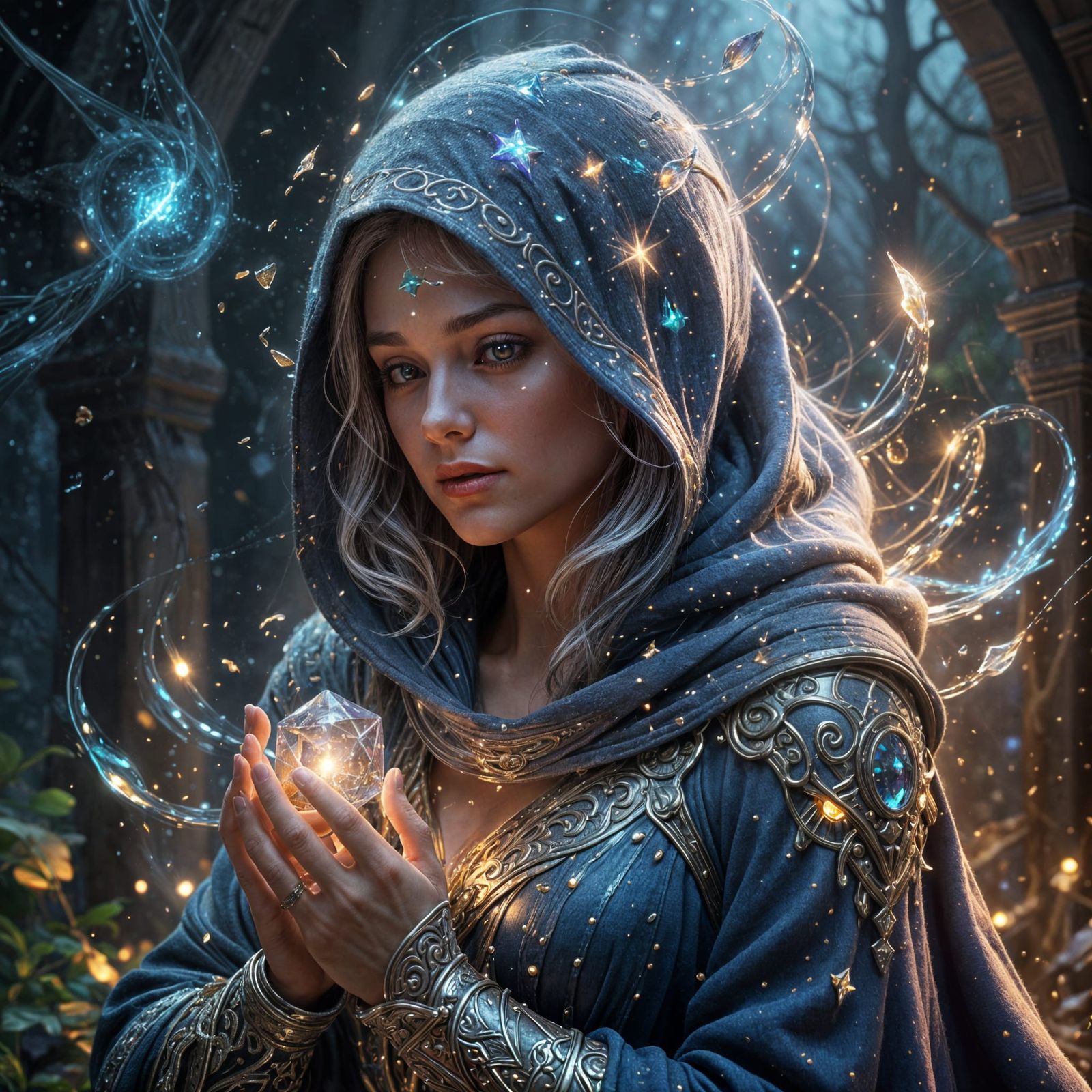 Ethereal Goddess Dances to Celestial Music in Vibrant 3D Art