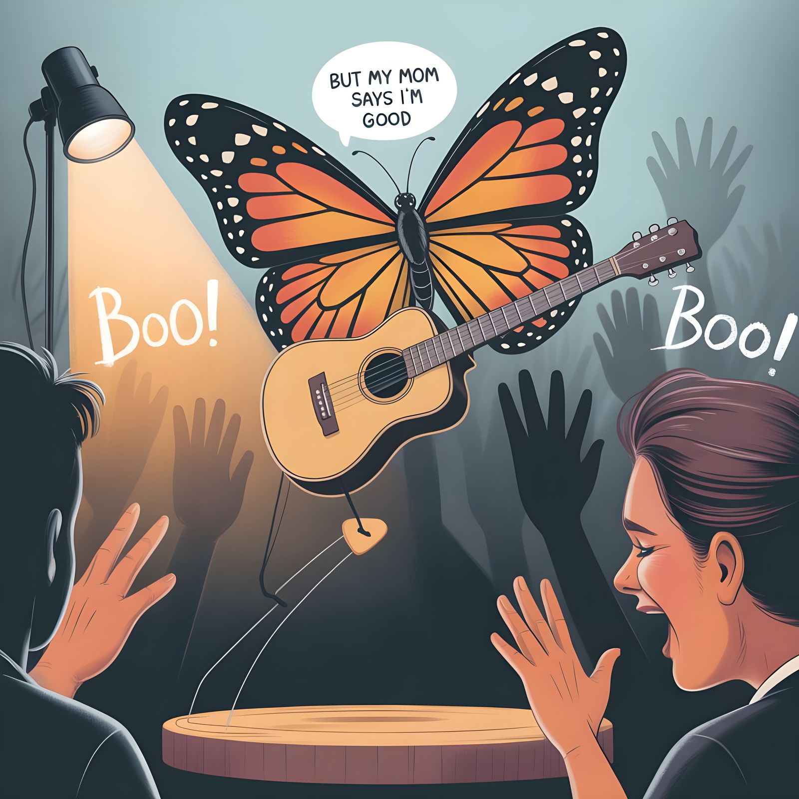 Monarch Butterfly Guitarist Unfazed by Audience in Digital A...