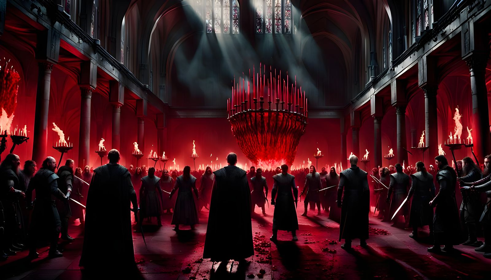 Dramatic Red Wedding Scene