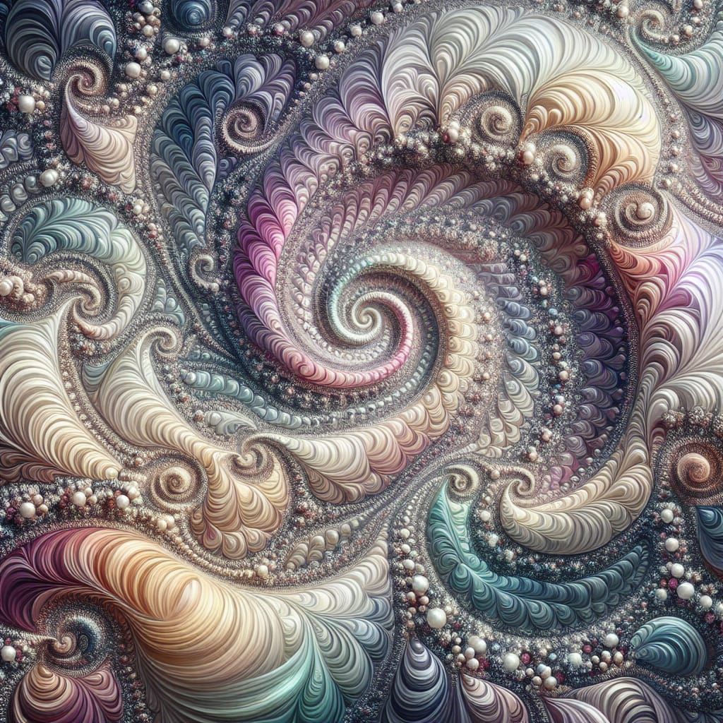 Fractal Mosaic in Iridescent Pastel Shades