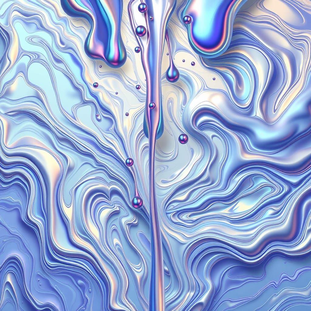 Vibrant Iridescent Paint Falls in Hypnotic Rhythm