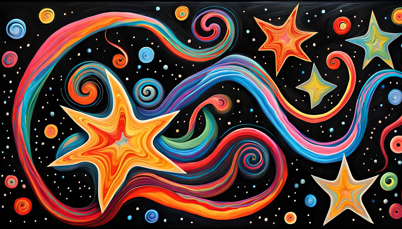 Vivid Impasto Proto-Stars Surrounded by Electromagnetic Coil...