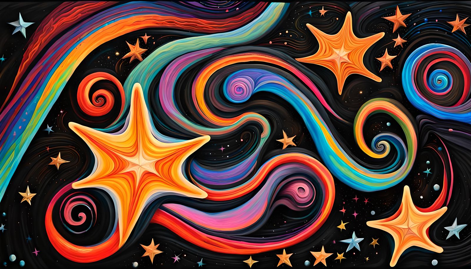 Electromagnetic Coils Surround Newborn Stars: Impasto Oil Pa...