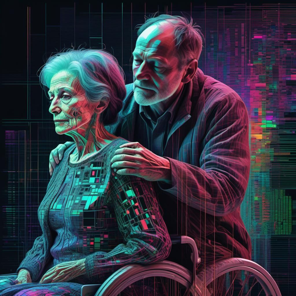 Glitch Art Image of Love and Loss