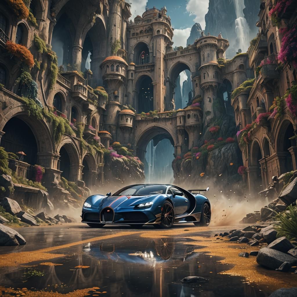 Bugatti Thunder: Detailed Matte Painting