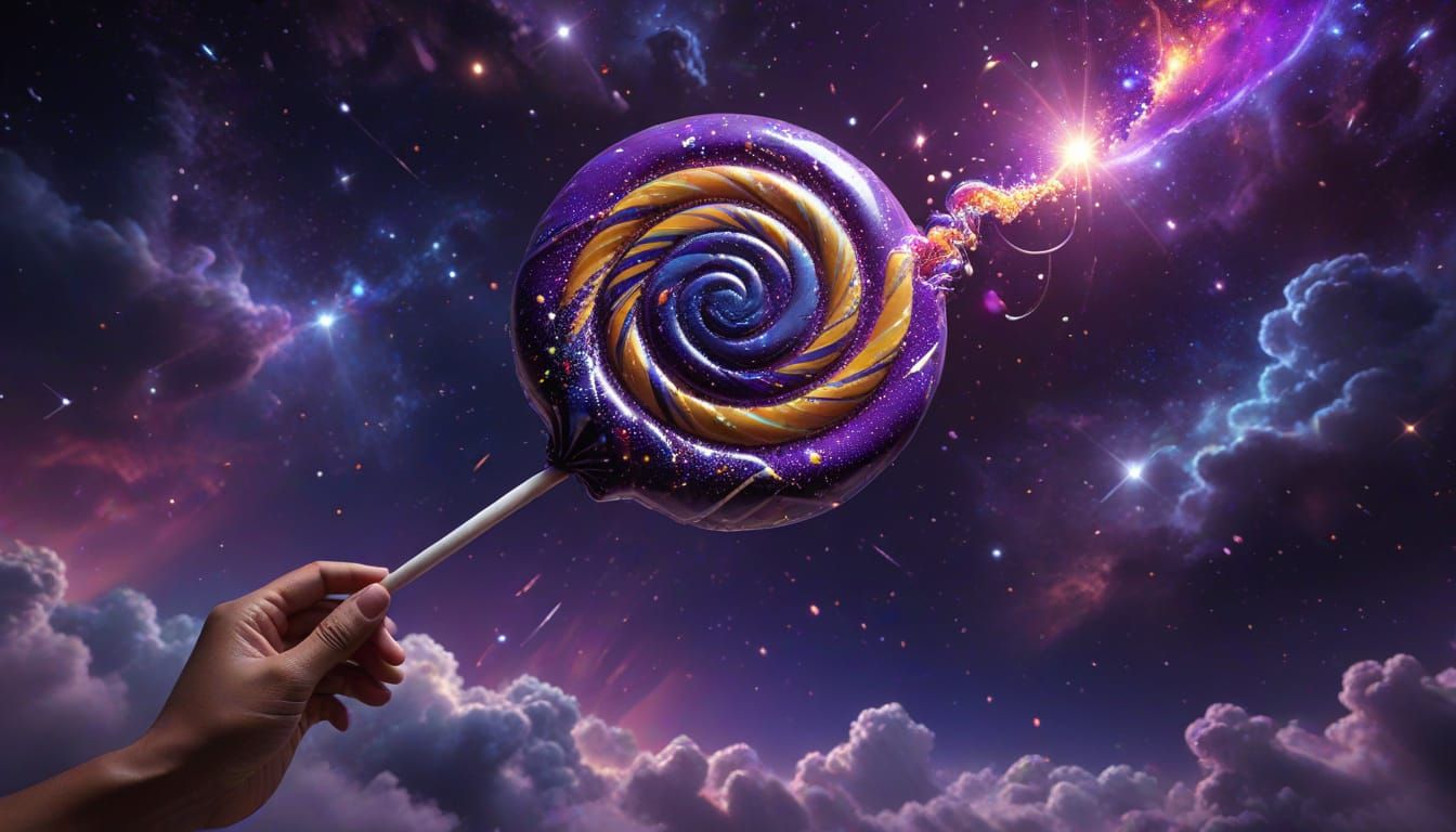 Celestial Hand Holds a Cosmic Lollipop