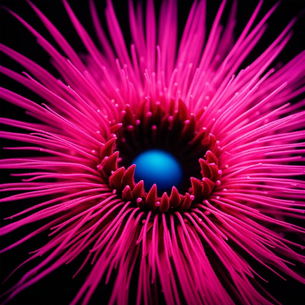 Bioluminescent Pink Sea Urchin: Professional Photography