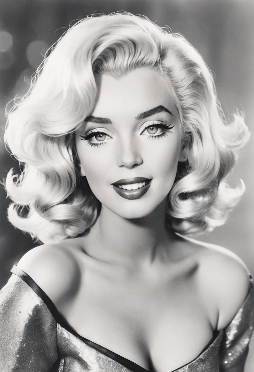 Marilyn Monroe Portrait in Classic Hollywood Glam Style