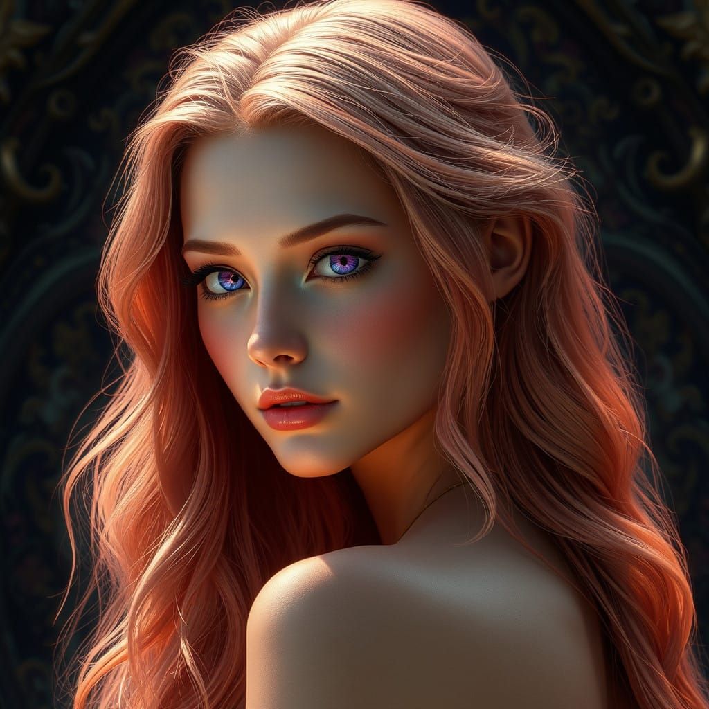 Dreamlike Goddess Illuminated by Radiant Light