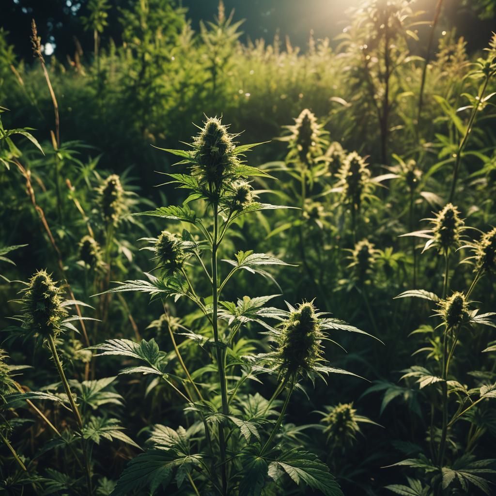 Cinematic Film Still of Marijuana Plant