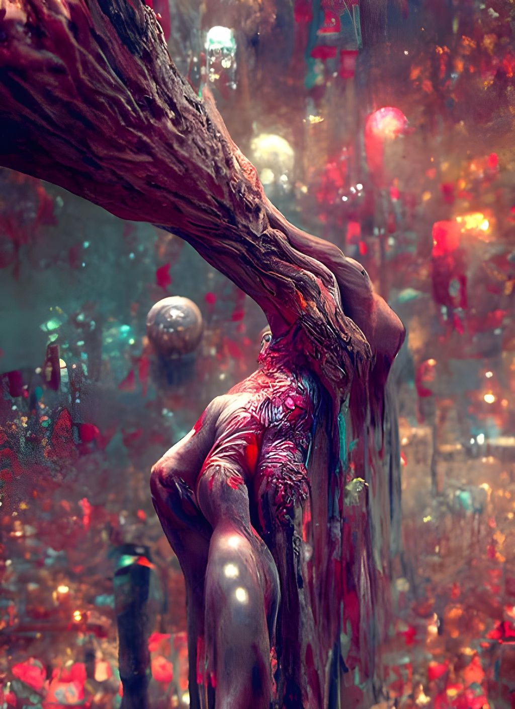 Human-Tree Fusion in Dark Surrealism