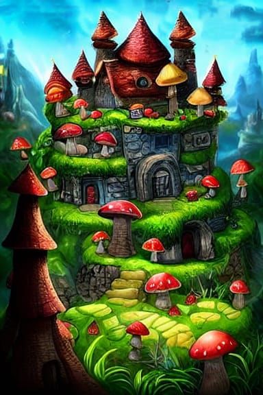 Enchanting Mushroom Kingdom Illustration