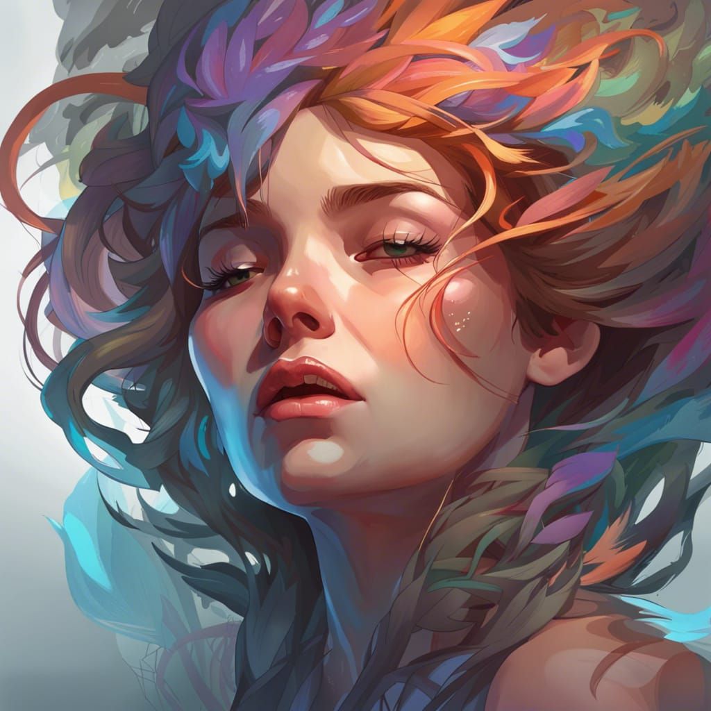 Woman Suffocating: Hyperdetailed Portrait in Unreal Engine 5