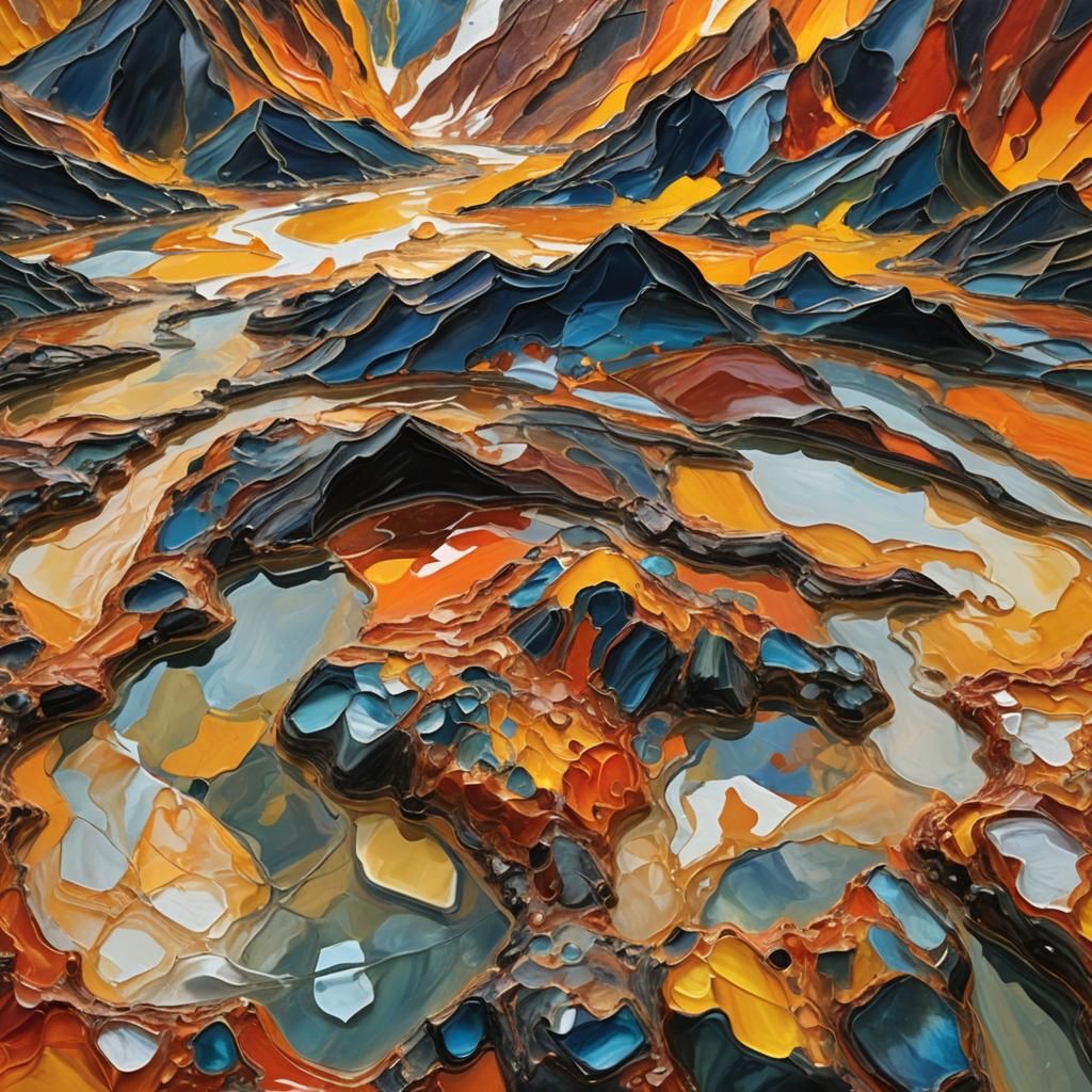 Molten Glass Alpine Landscape in Fauvist Colors