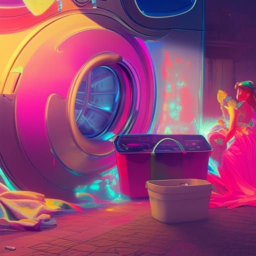 Washing Machine Heart in Funk Art Style