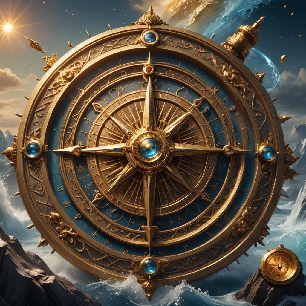 Golden Compass Points to Radiant Heart