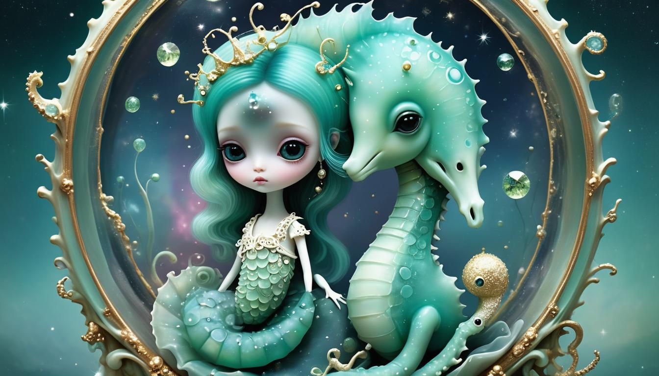 Cracked Egg Reveals Sparkling Seahorse Galaxies