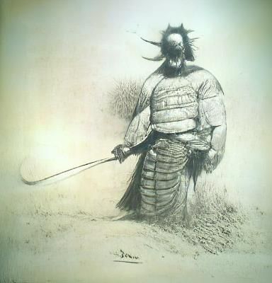 Samurai Warrior in Dark Surreal Style