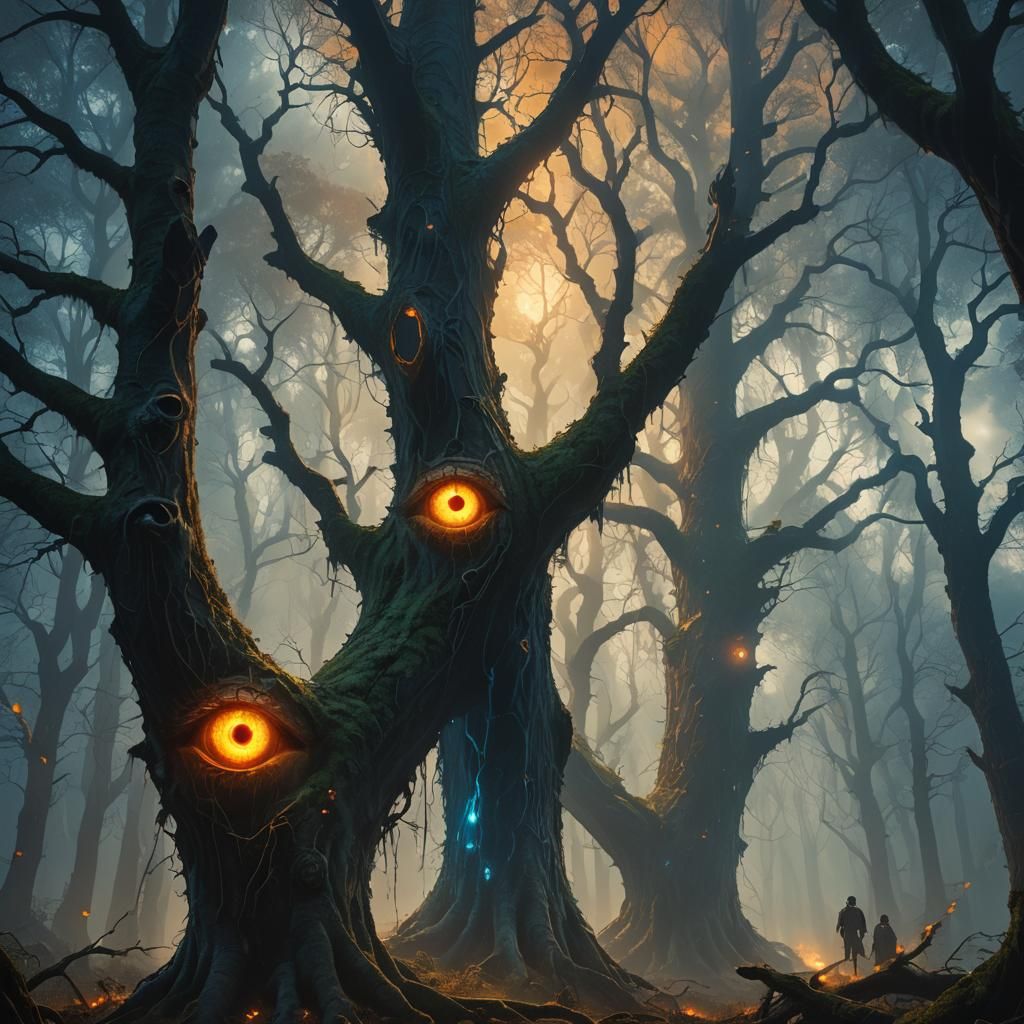 Mystical Forest Eyes in Fantasy Concept Art